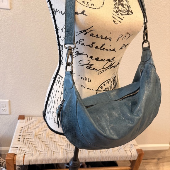 Latico Denim Blue Leather Callie Sling/Crossbody Bag - Picture 2 of 13